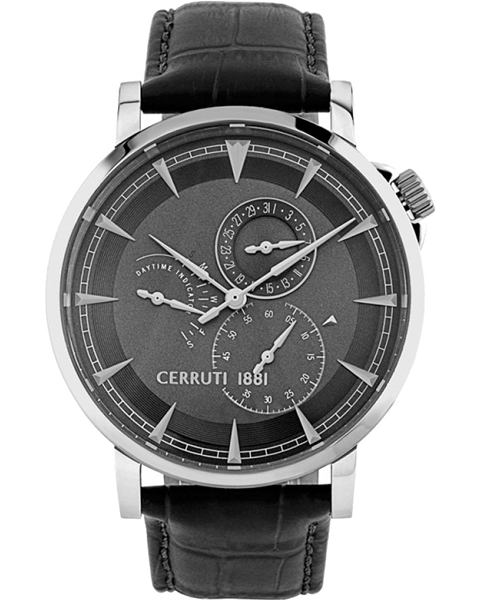Caiano Multifunction Black Leather Strap