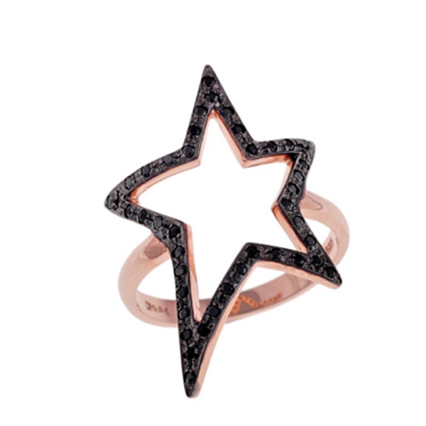 Δαχτυλίδι Αστέρι σε Ροζ Χρυσό με Ζιργκόν