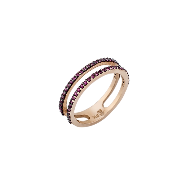 Δαχτυλίδι Δίβερο σε Ροζ Χρυσό με Ζιργκόν Swarovski
