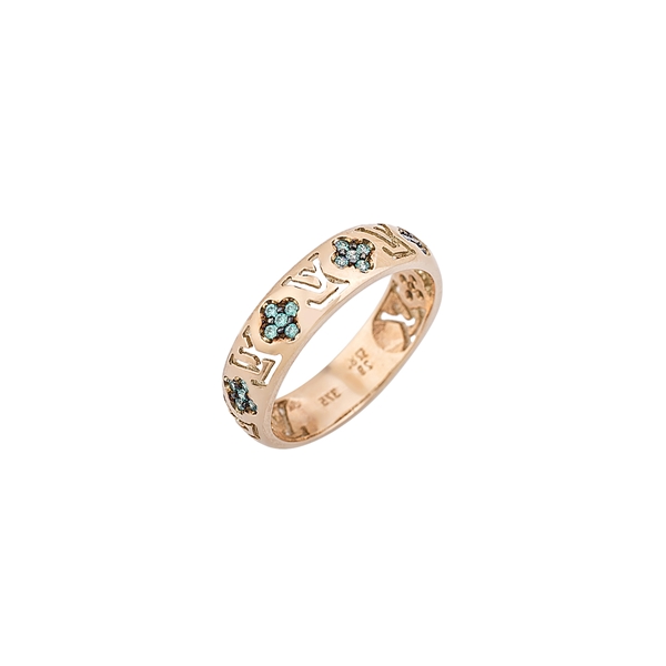 Δαχτυλίδι LV σε Ροζ Χρυσό με Ζιργκόν Swarovski