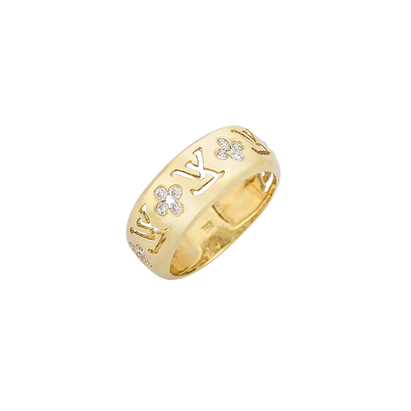 Δαχτυλίδι LV σε Χρυσό με Ζιργκόν Swarovski