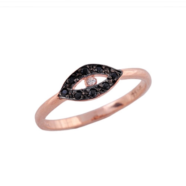 Δαχτυλίδι Μάτι σε Ροζ Χρυσό με Ζιργκόν