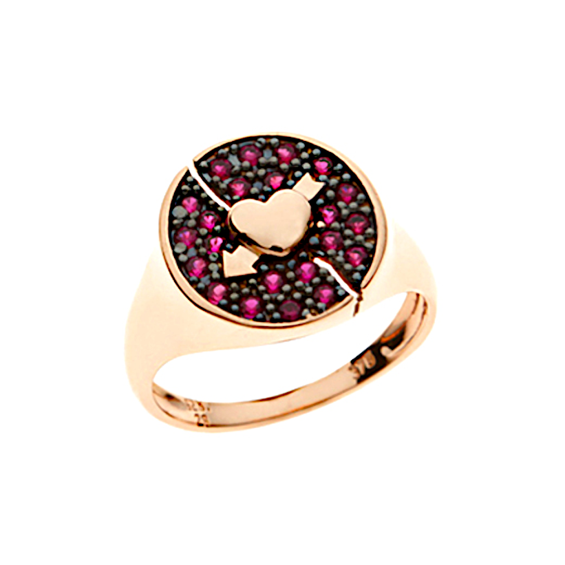 Δαχτυλίδι με Καρδούλα σε Ροζ Χρυσό και Ζιργκόν Swarovski