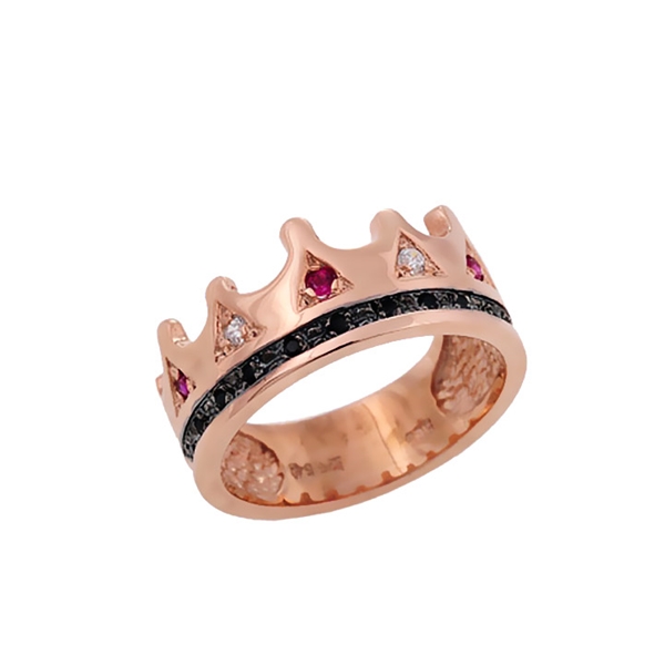 Δαχτυλίδι Στέμμα σε Ροζ Χρυσό με Ζιργκόν