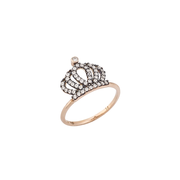 Δαχτυλίδι Στέμμα σε Ροζ Χρυσό με Ζιργκόν Swarovski