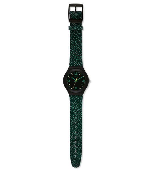 Green Drops Leather Strap