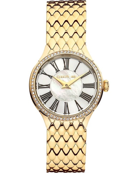 Lamone Crystals Gold Stainless Steel Bracelet