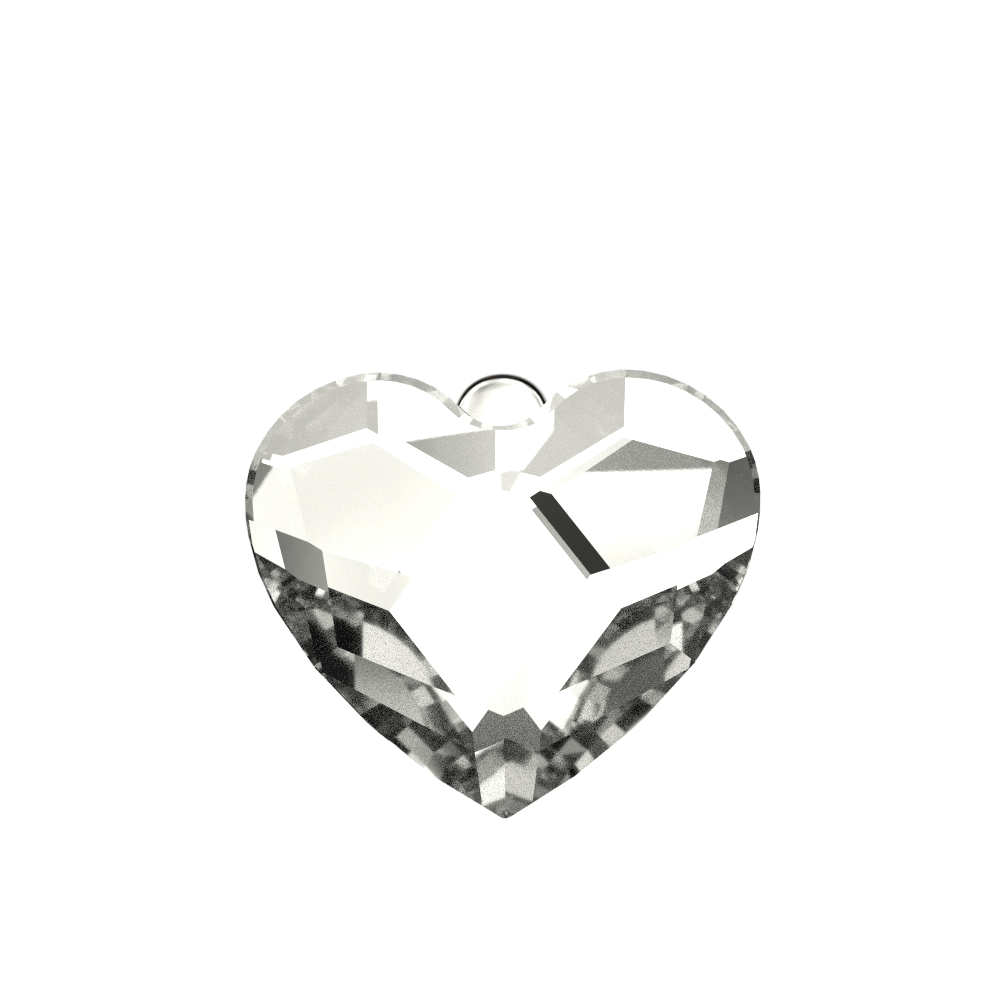 Σκουλαρίκια Καρδιά σε Επιπλατινωμένο Ασήμι και Swarovski
