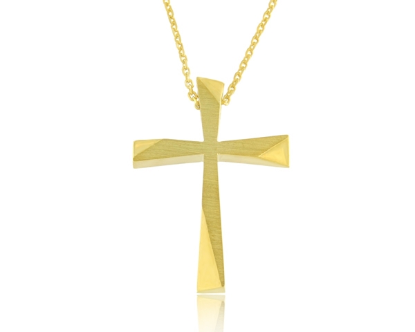 Χρυσός Βαπτιστικός Σταυρός με Αλυσίδα